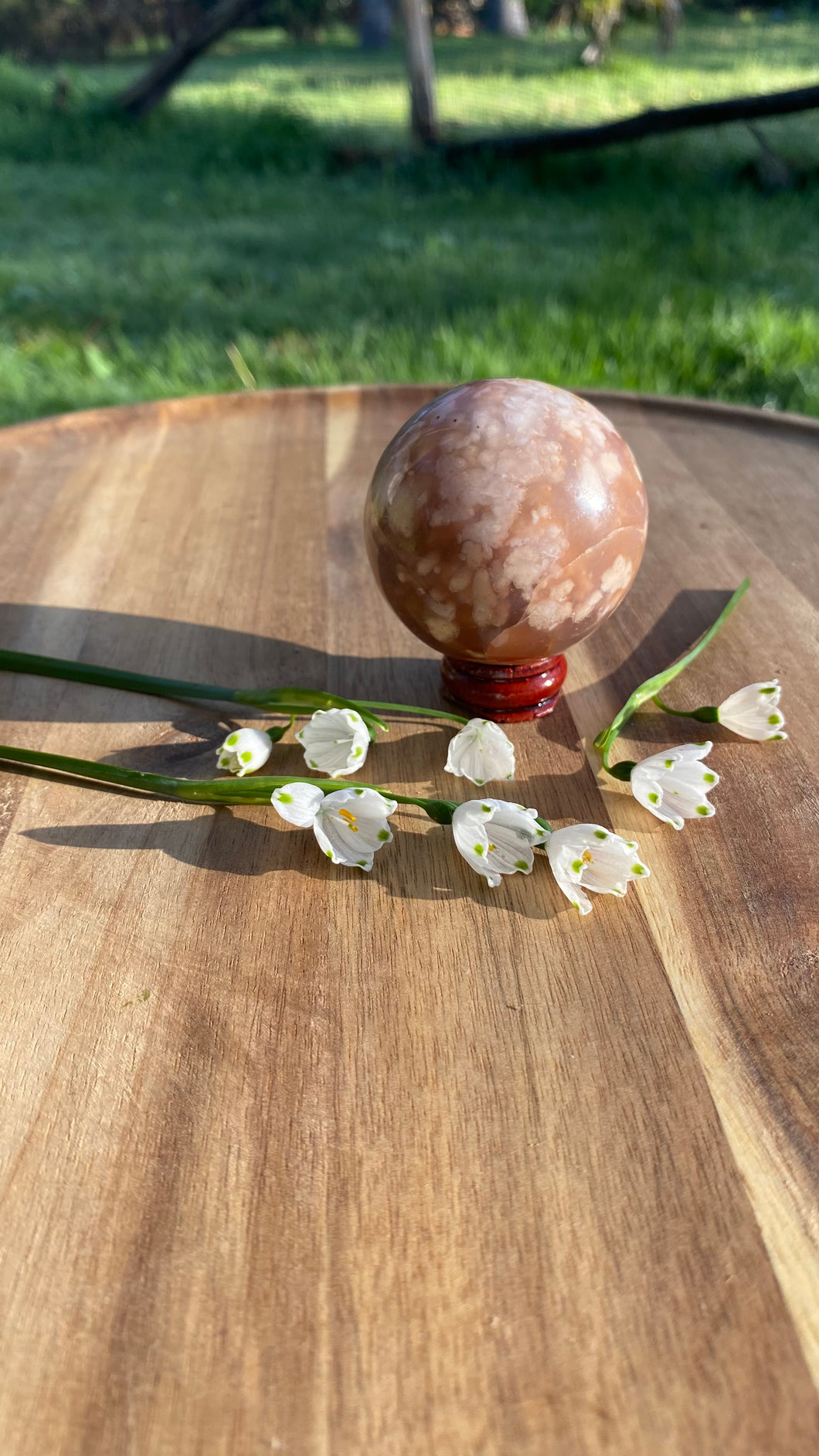 Cherry Blossom Agate Sphere