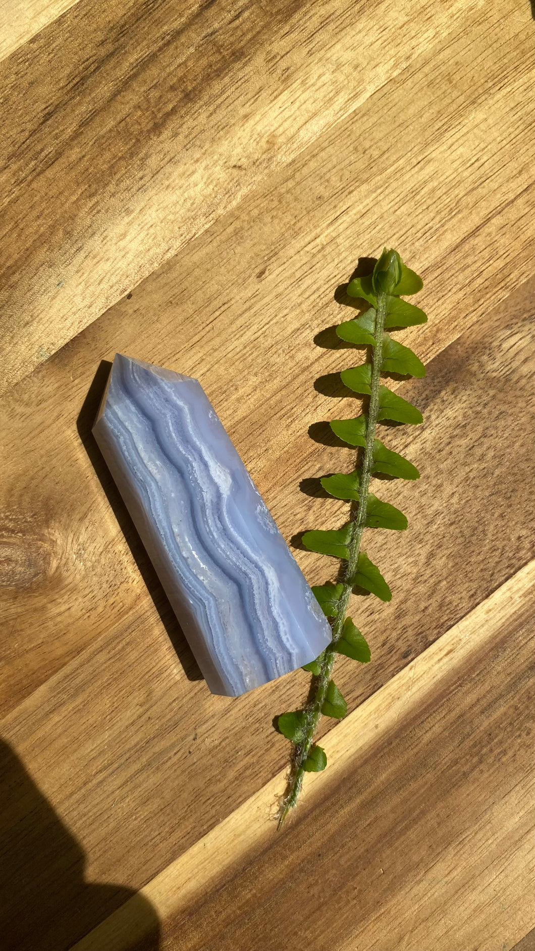 Blue lace agate tower