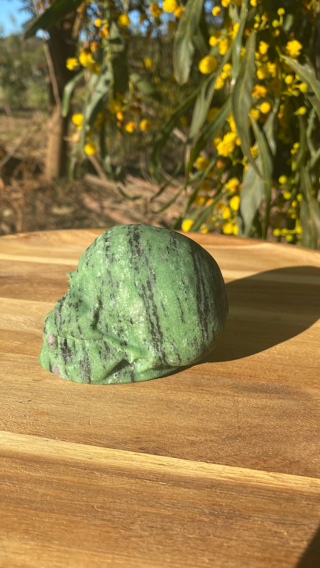 Ruby in zoisite skull