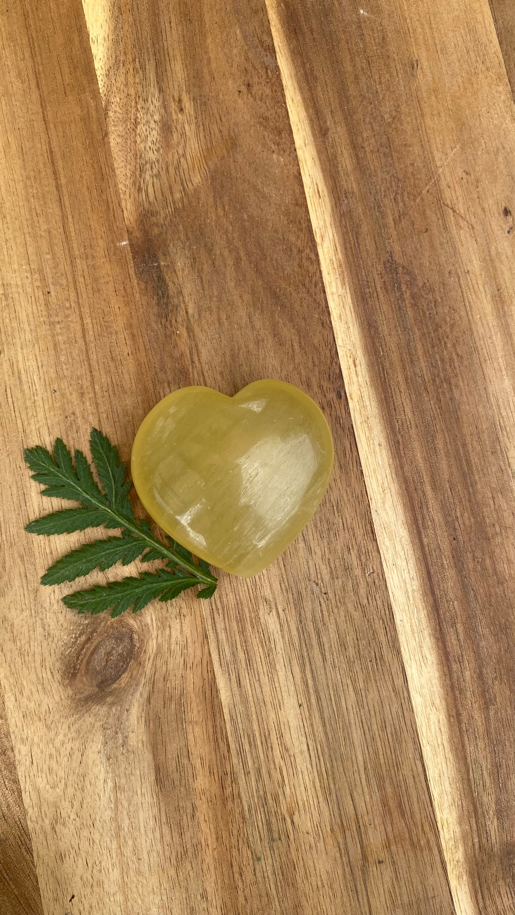 Lemon Calcite heart