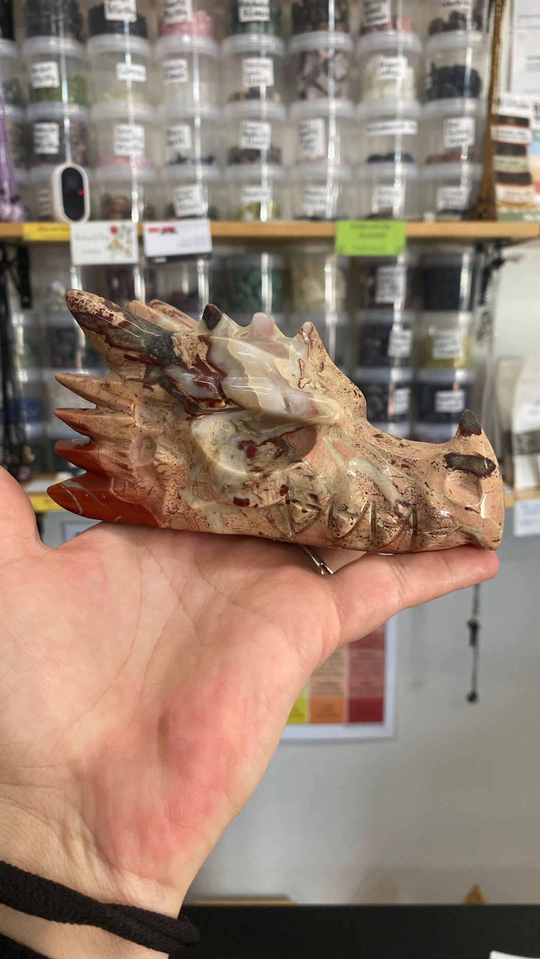 Red Jasper dragon skull