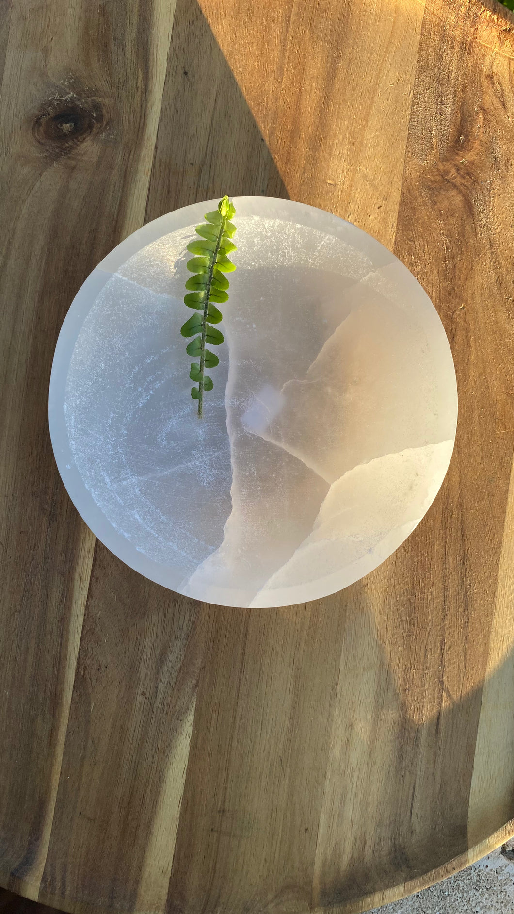 Large selenite bowl