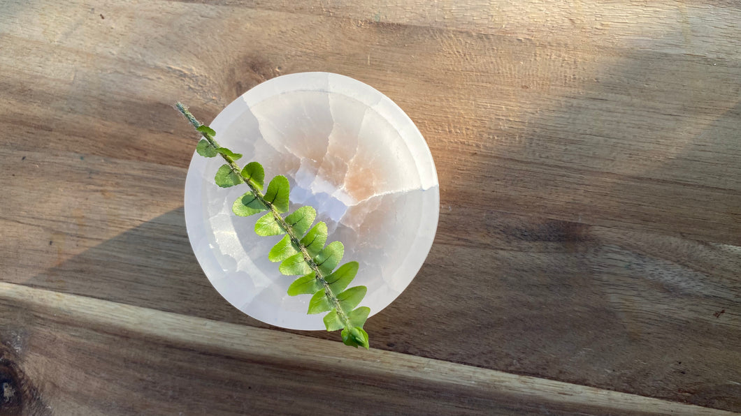 Small selenite bowl
