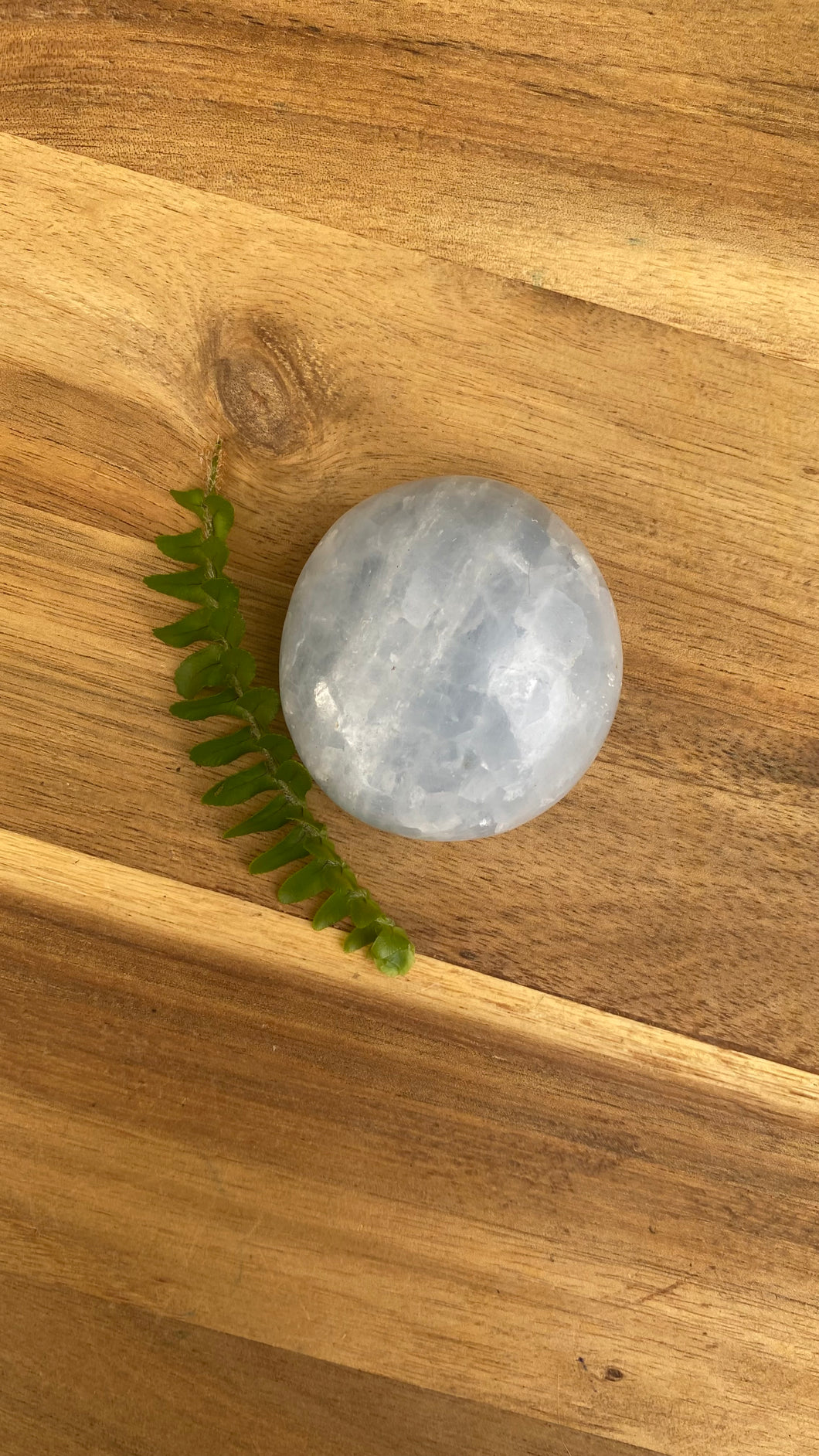 Blue calcite palm