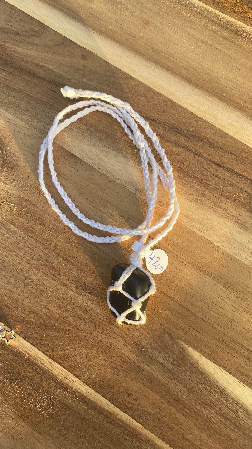 Shungite necklace with hemp cord